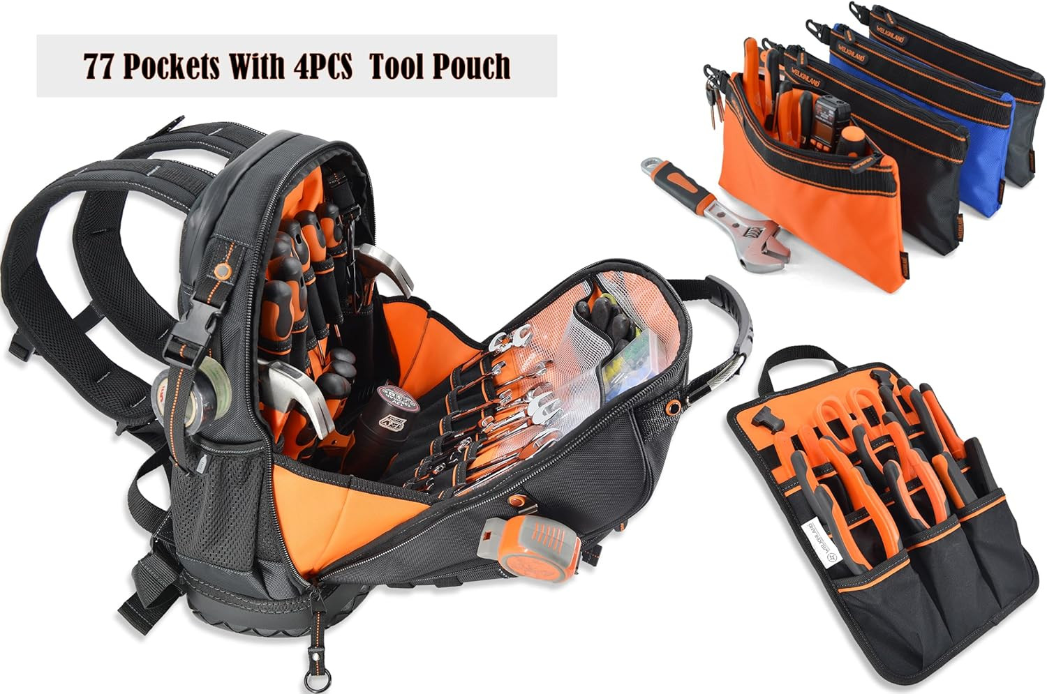 Chic Tool Backpack with 4 Pouches for Ultimate Storage and Organization