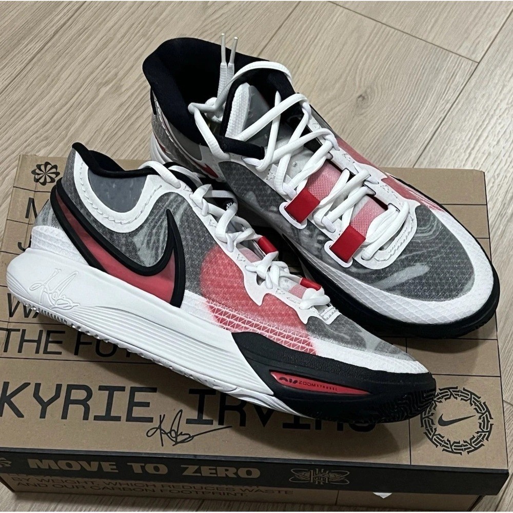 Nike Kyrie 8 Shoes White University Red Sneakers Basketball Mens 8.5 DJ6017