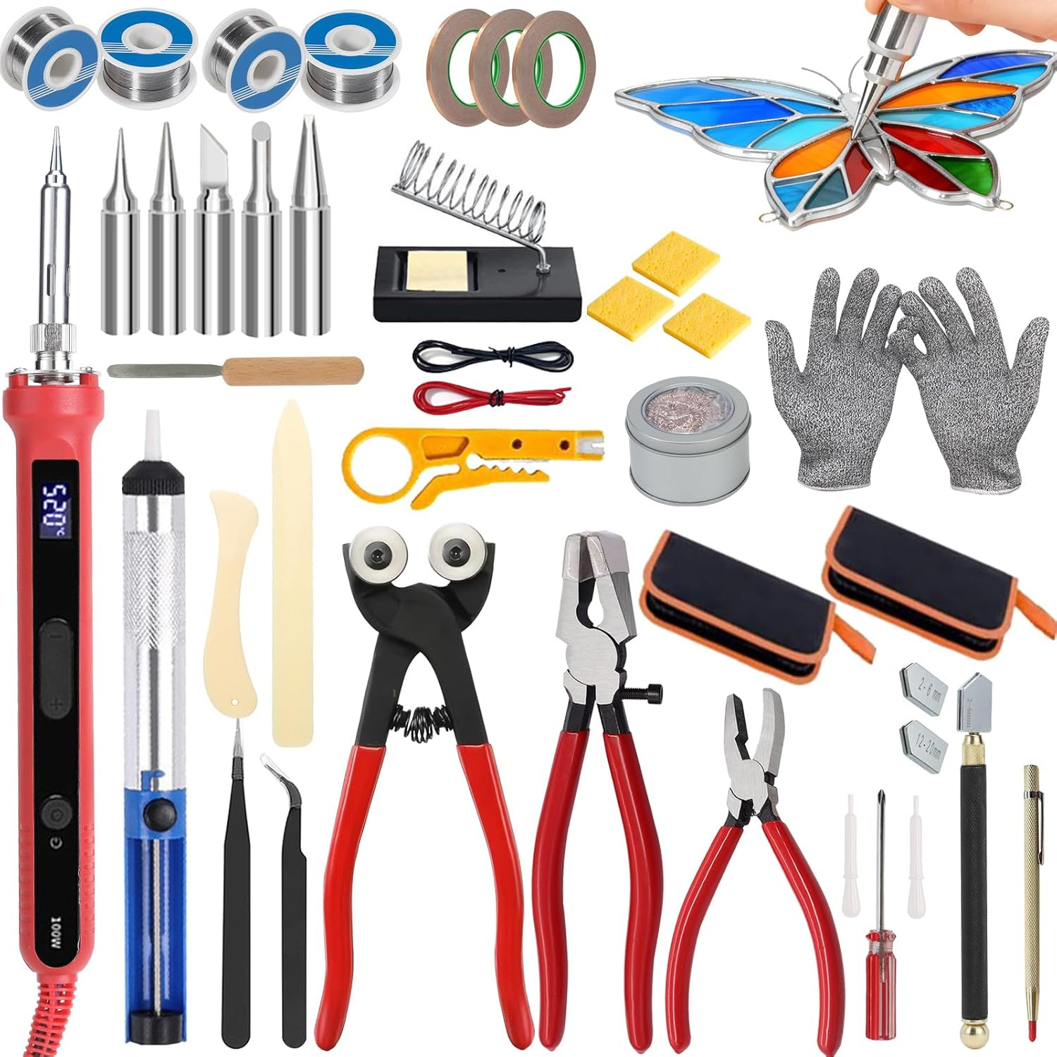 36 Piece Stained Glass Starter Kit,Stained Glass Kits,Stained Glass Kits for Adu
