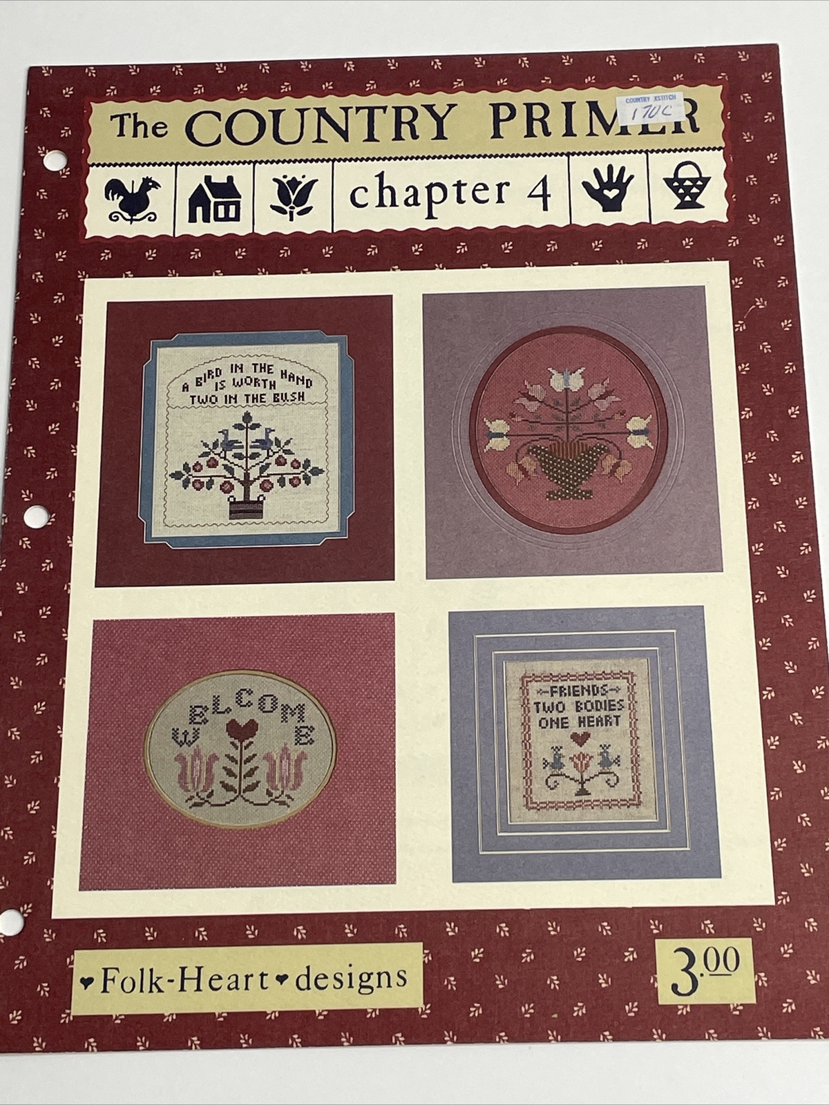 Country Primer Chapter 4 Folk Heart Designs Cross Stitch Pattern