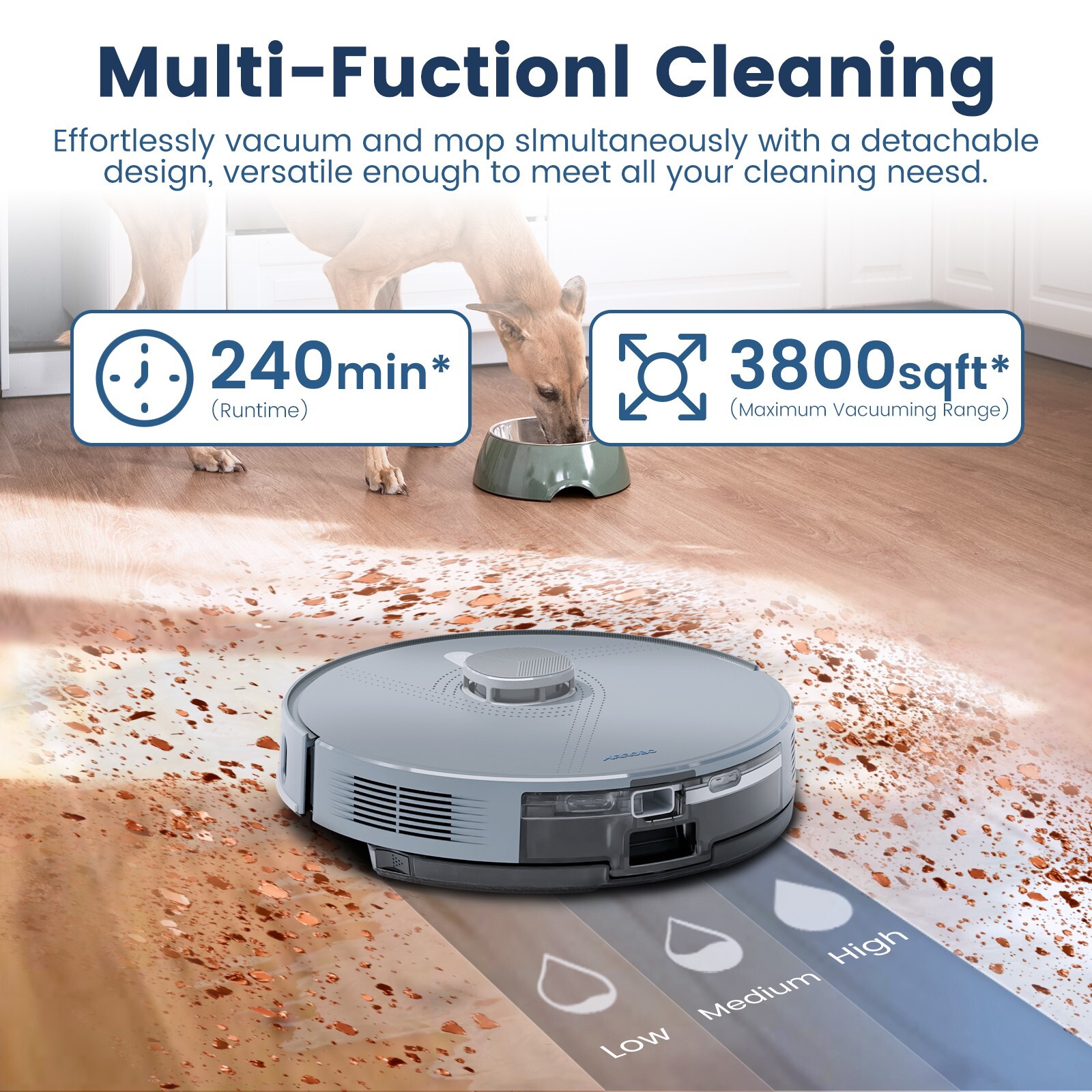5500Pa AIRROBO T25+ Self-Emptying Robotic Robot Vacuum and Mop 240Min US