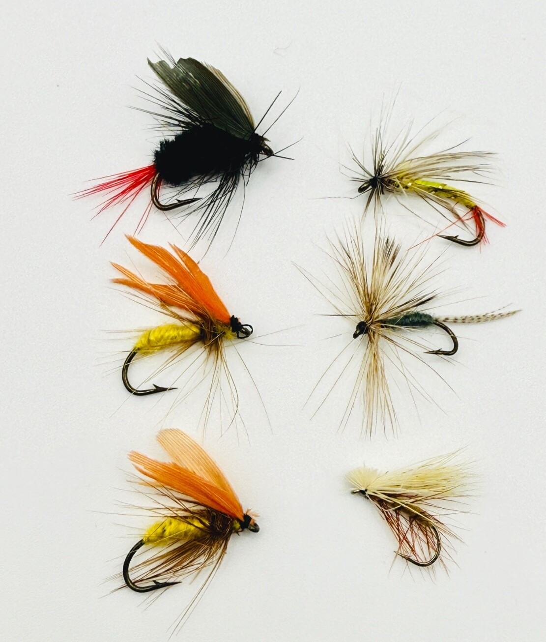 Fly Fishing Freshwater Flies x6 – Classic Wet & Dry Flies, Mayfly, Caddis & More