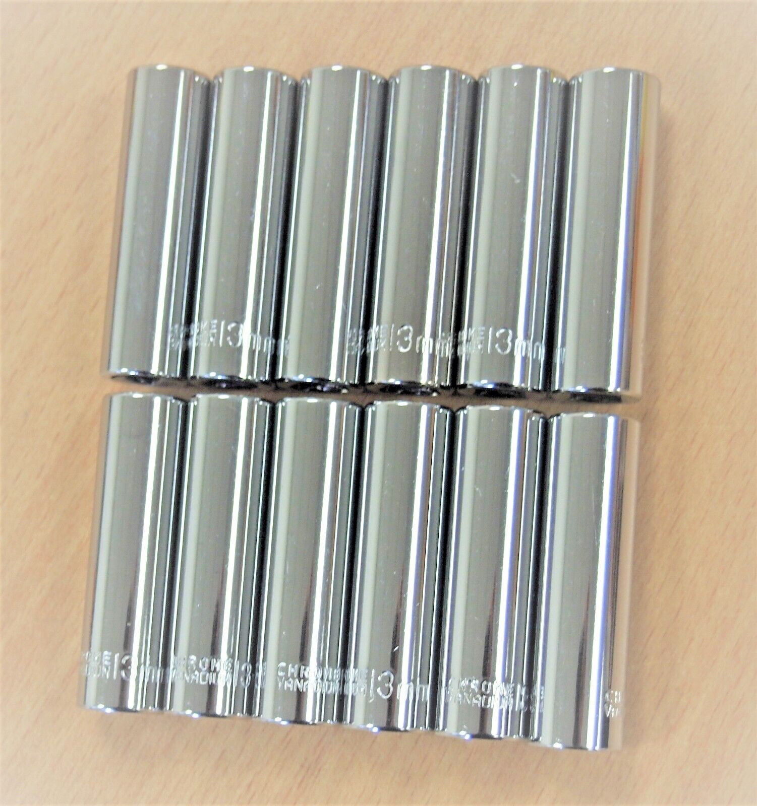 12 PC 3/8" Drive 13 mm Deep Socket 6 Points Metric Chromed CRV