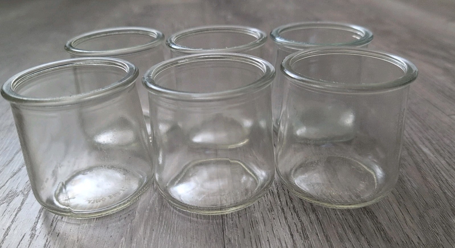 Yoplait Oui Yogurt 5 oz Glass Jars Crafts DIY Crafts Organize Storage Lot of 6