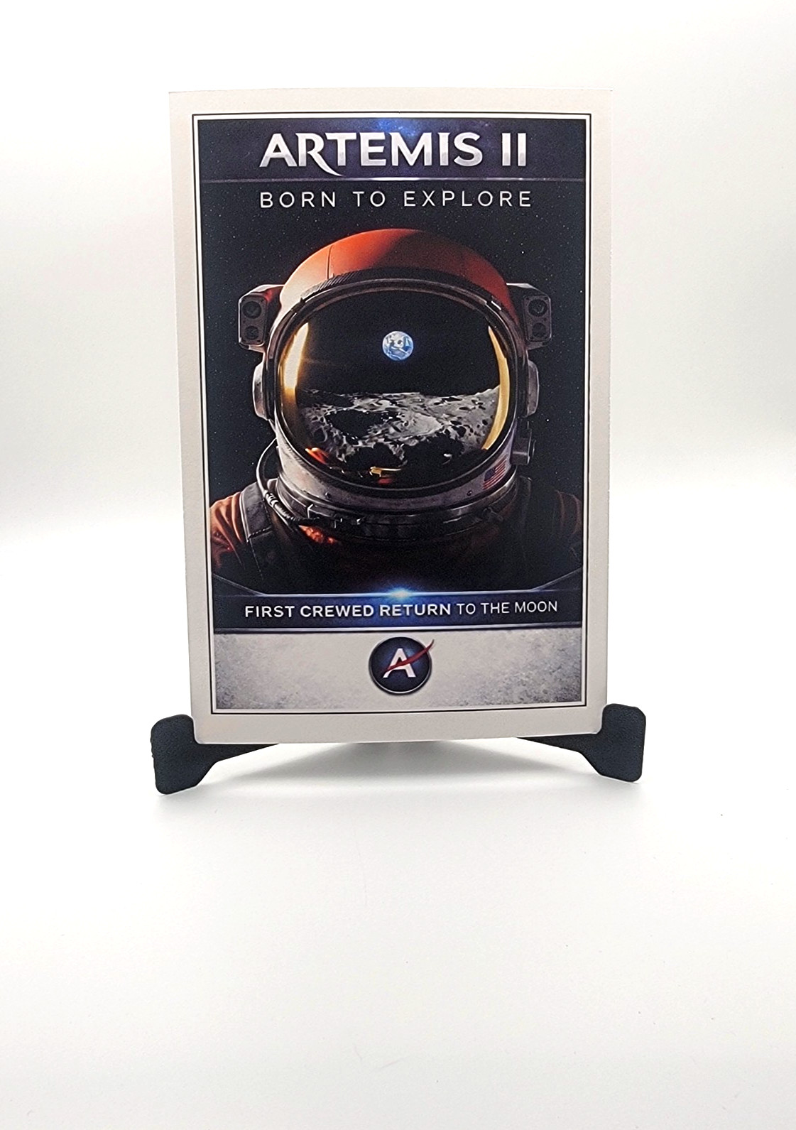 Artemis II 4x6 Space Art Print w/ Stand NASA Inspired Moon Mission Display