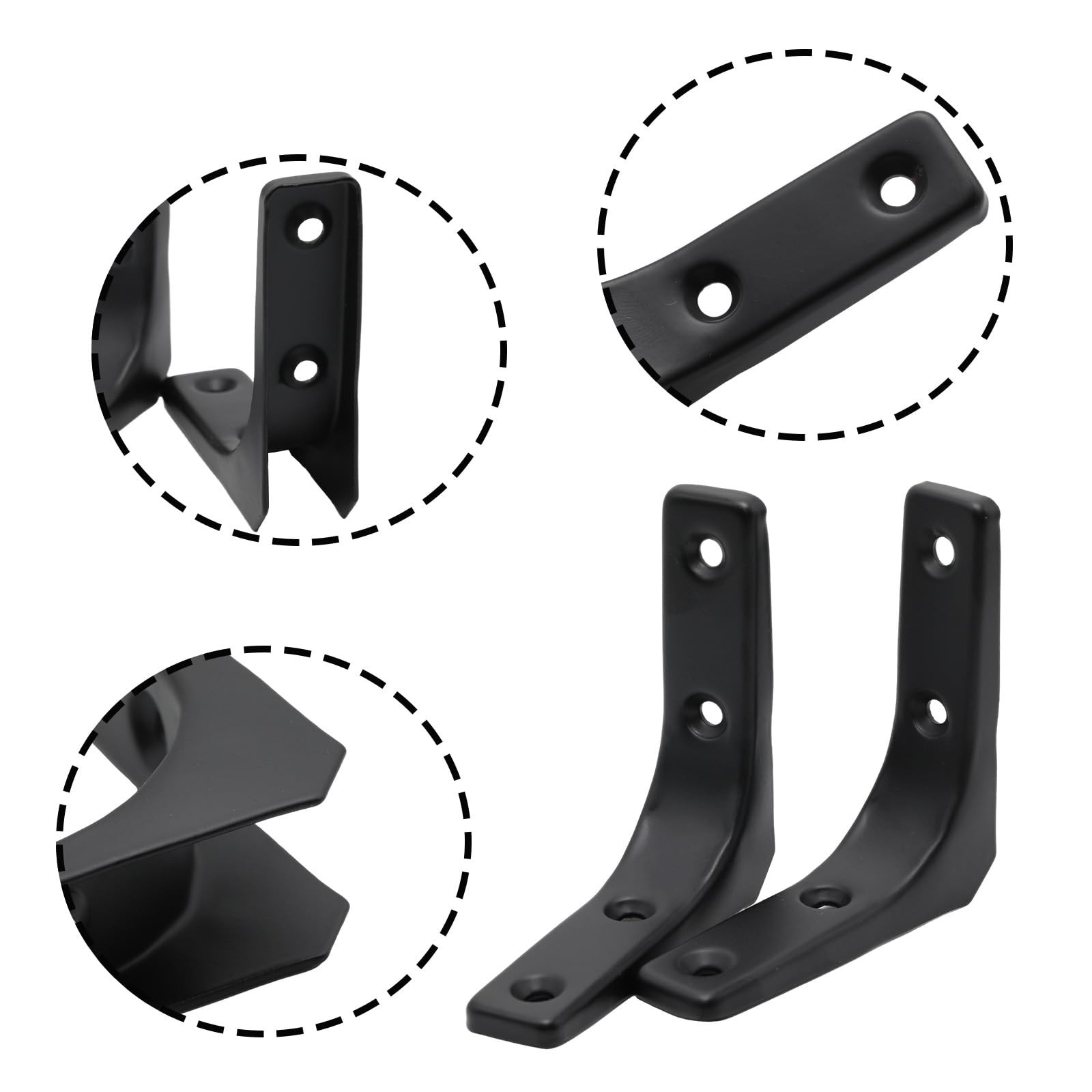 16pcs Heavy Duty L Brackets, 3 Inch Black Angle Bracket, Wall Shelf Bracket 9...