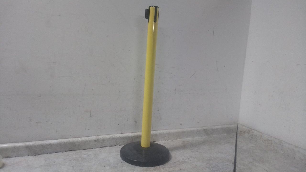 Queueway QPLUS-35-YA 40 In Post Height 10 Ft Belt L Barrier Post with Belt (BW)
