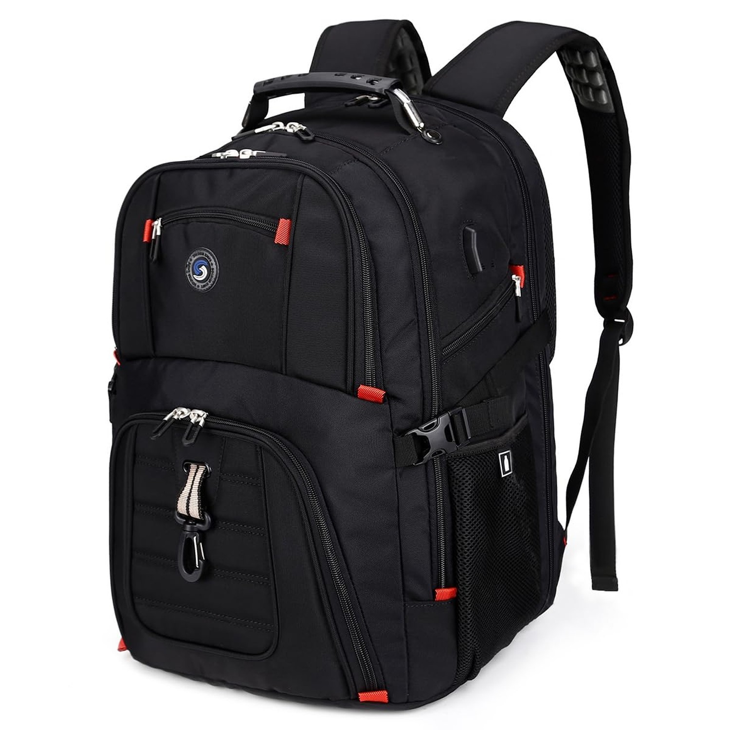 SHRRADOO Extra Large 50L Travel Laptop Backpack with USB Charging Port, Colle...