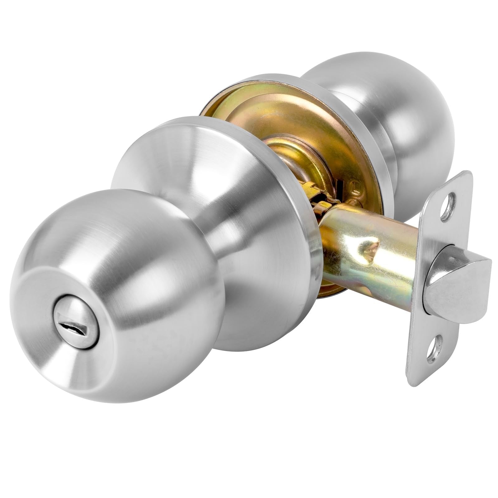 RAFECIEE Privacy Door Knob Keyless Knobs Interior 1 Pack, Satin Nickel