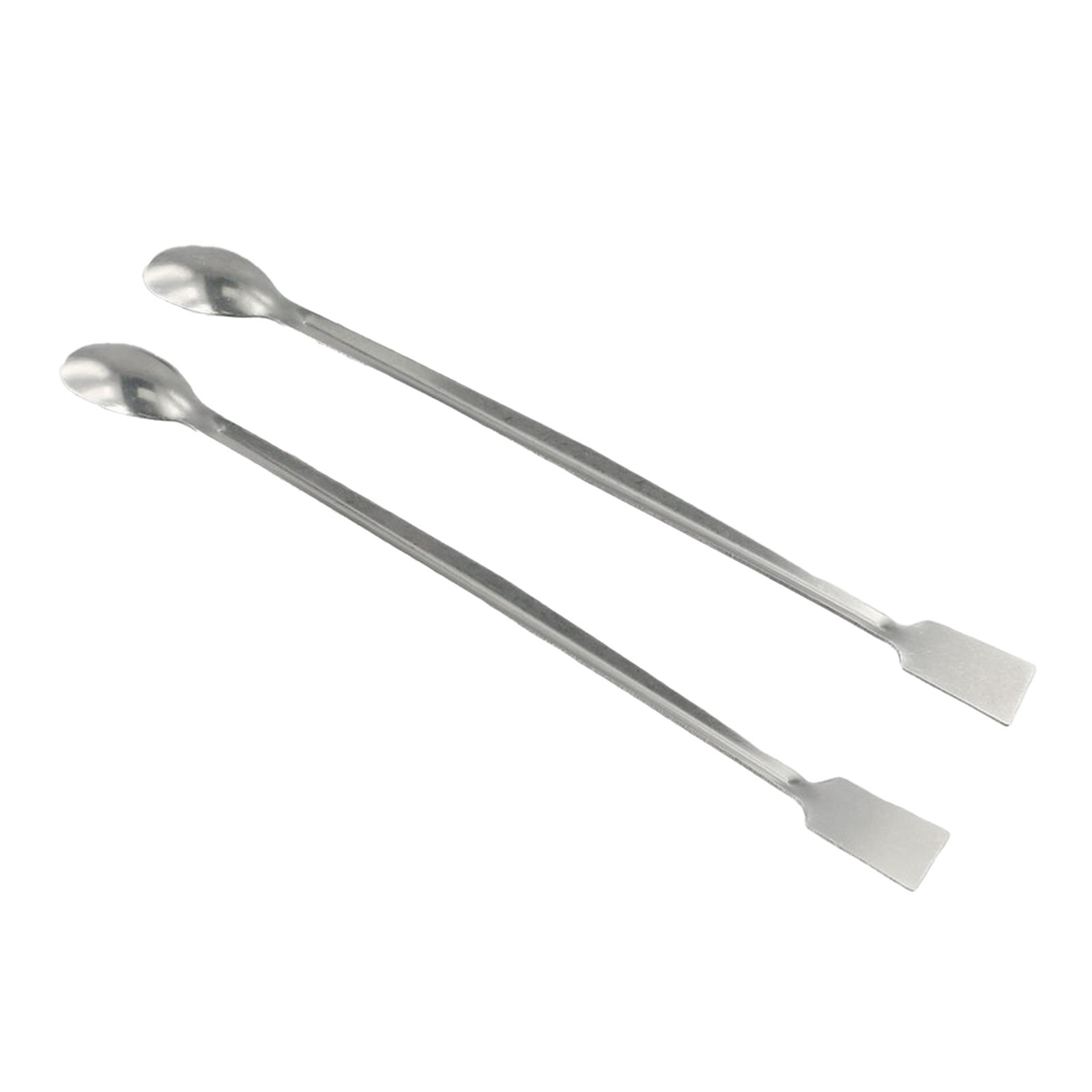 Stainless Steel Reagent Sampling Spoon 2Pcs 20cm Length Double End Lab Tool