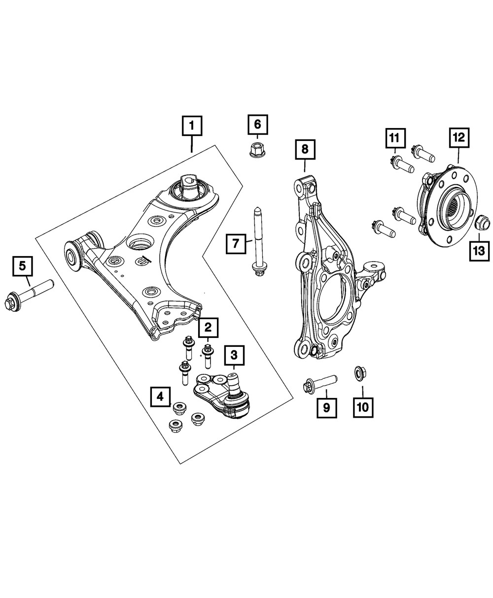 Genuine Mopar Suspension Knuckle Left 68607142AA