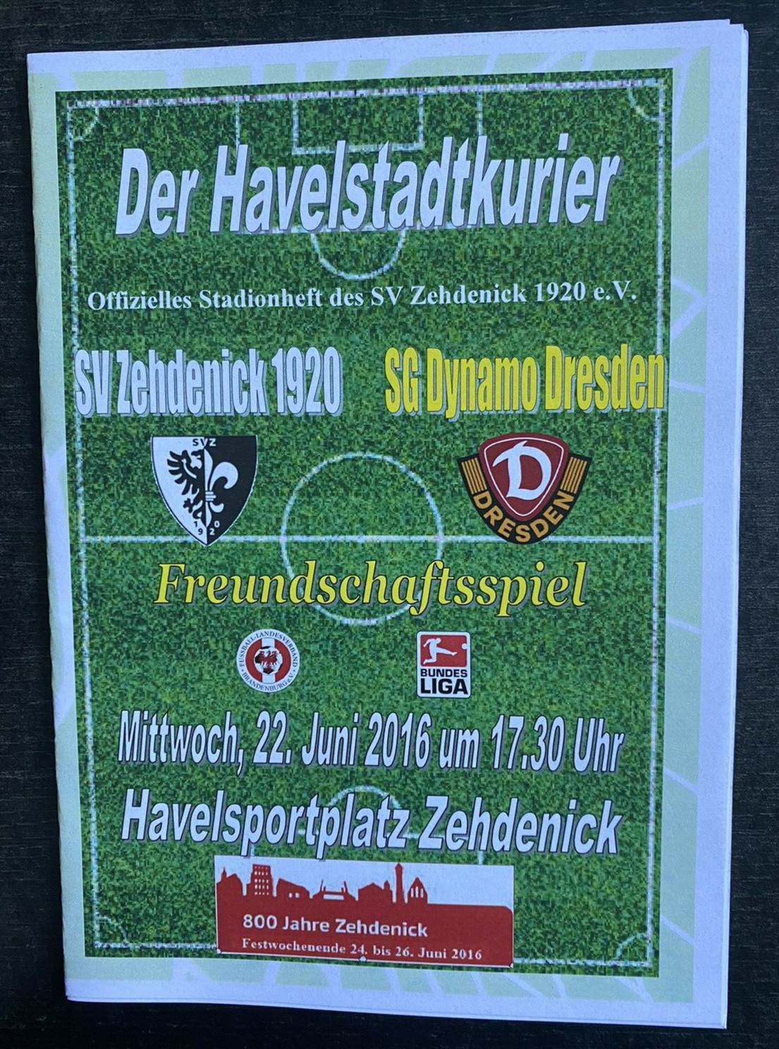 22.06.2016 SV Zehdenick 1920 - SG Dynamo Dresden