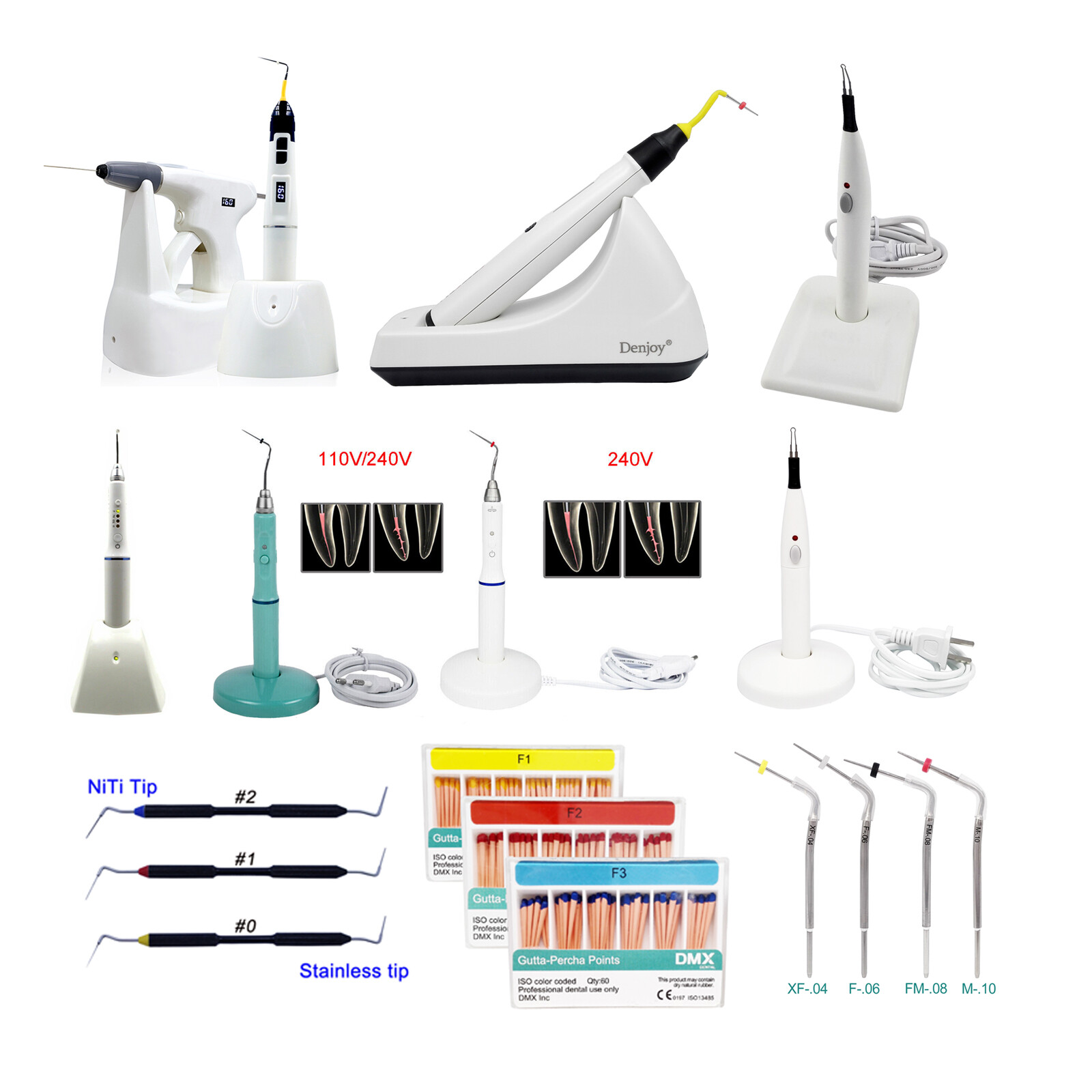 Dental Endo Obturation Heated Pen System/Gutta Percha Cutter/Hand Plugger/Tips