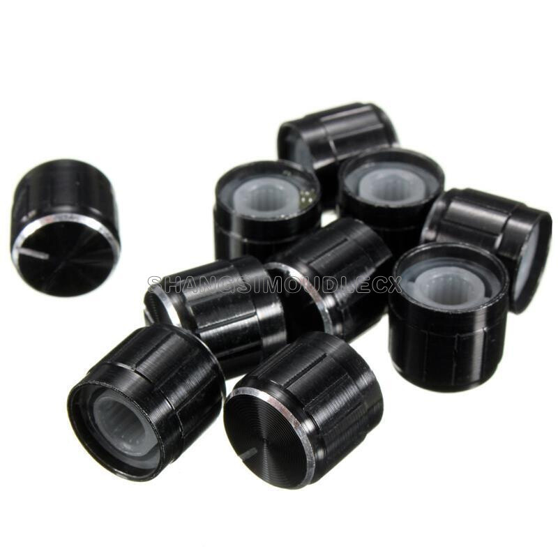 10PCS Volume Control Rotary Knobs For 6mm Dia Knurled Shaft Potentiometer NEW