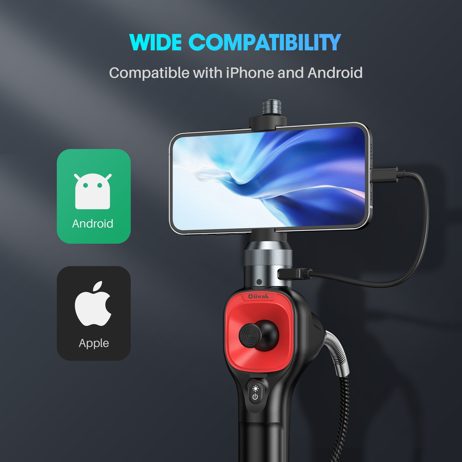 360° Rotation 1080P HD Industrial Endoscope Borescope Inspection Snake Camera