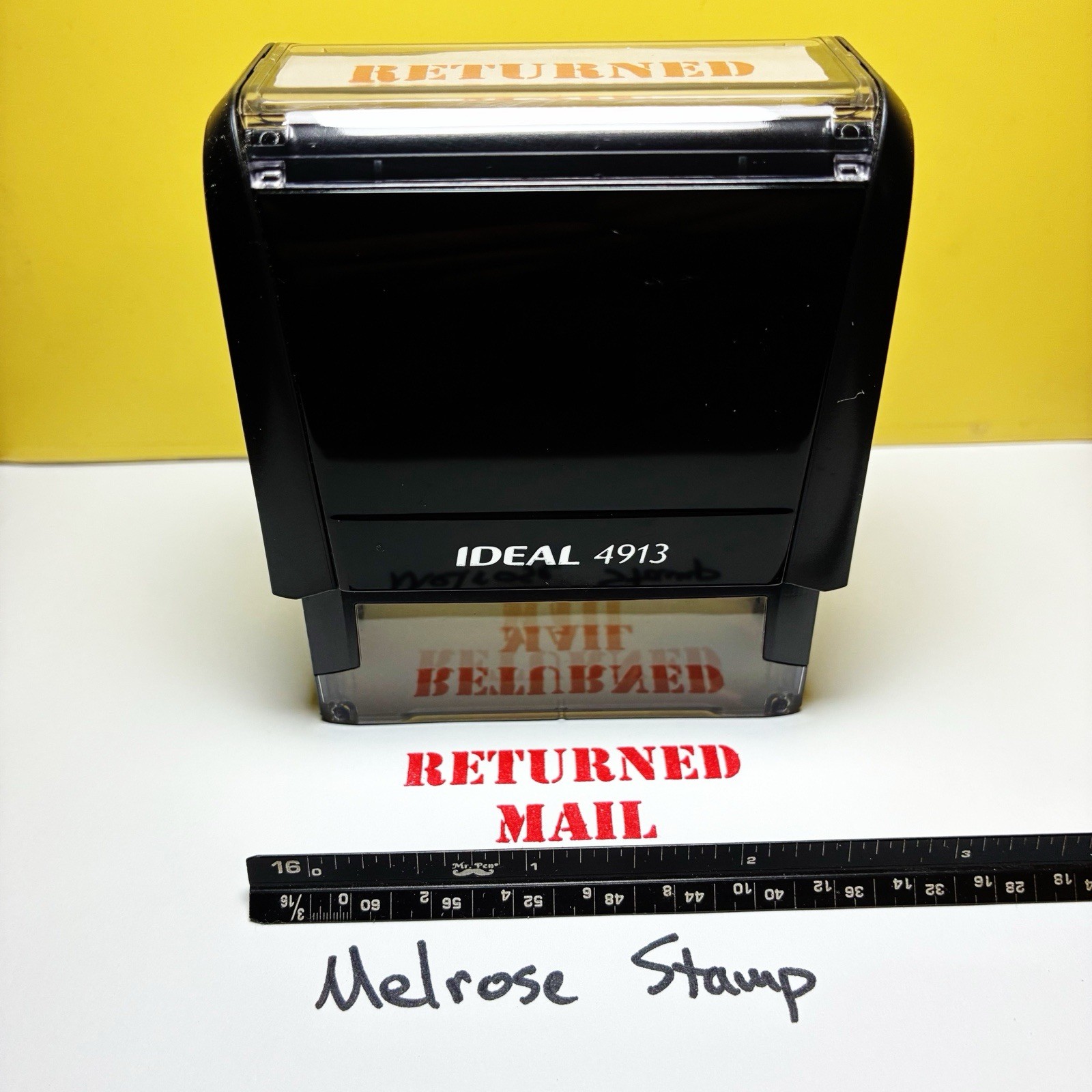 Returned Mail Rubber Stamp Red Ink Self Inking Ideal 4913