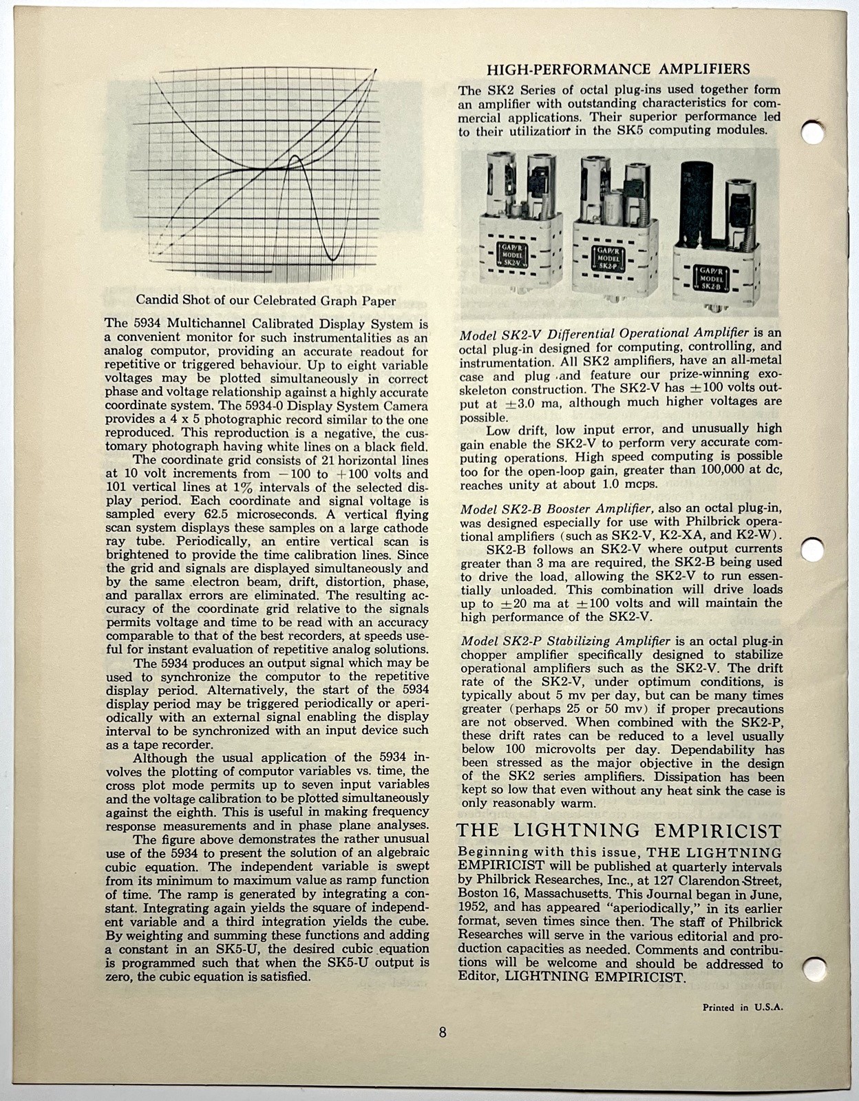 1963 PHILBRICK LIGHTNING EMPIRICIST ANALOG COMPUTING SK5 MODULES INSTALLATION US