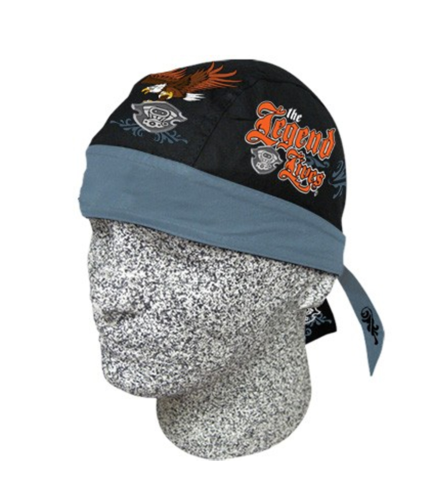MOTORCYCLE SKULL CAP HEADWRAP DO RAG HEAD RAP DU RAG LEGEND LIVES