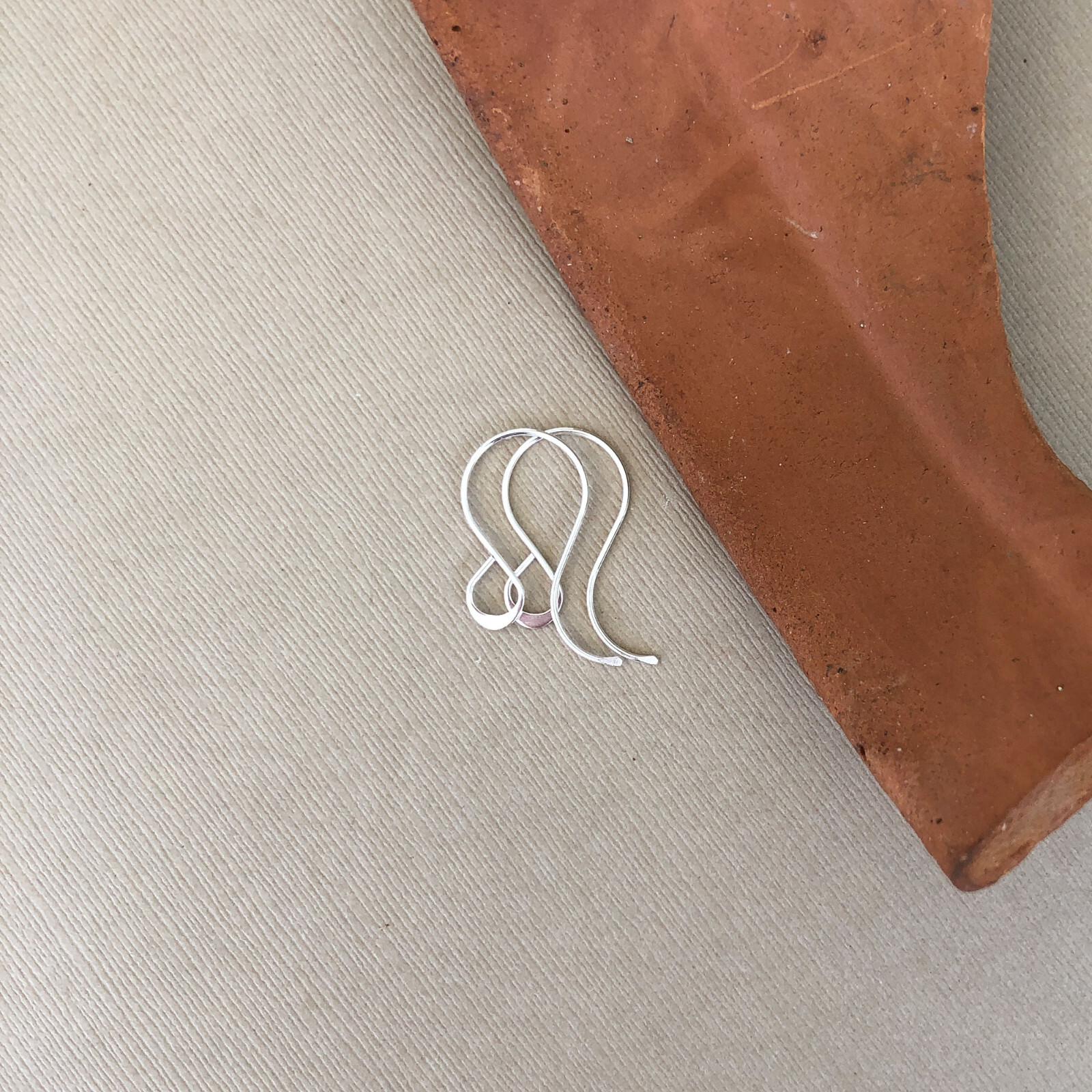 Teardrop Earring Hooks - Hammered Ear Wires - Sterling Silver Earring Hooks