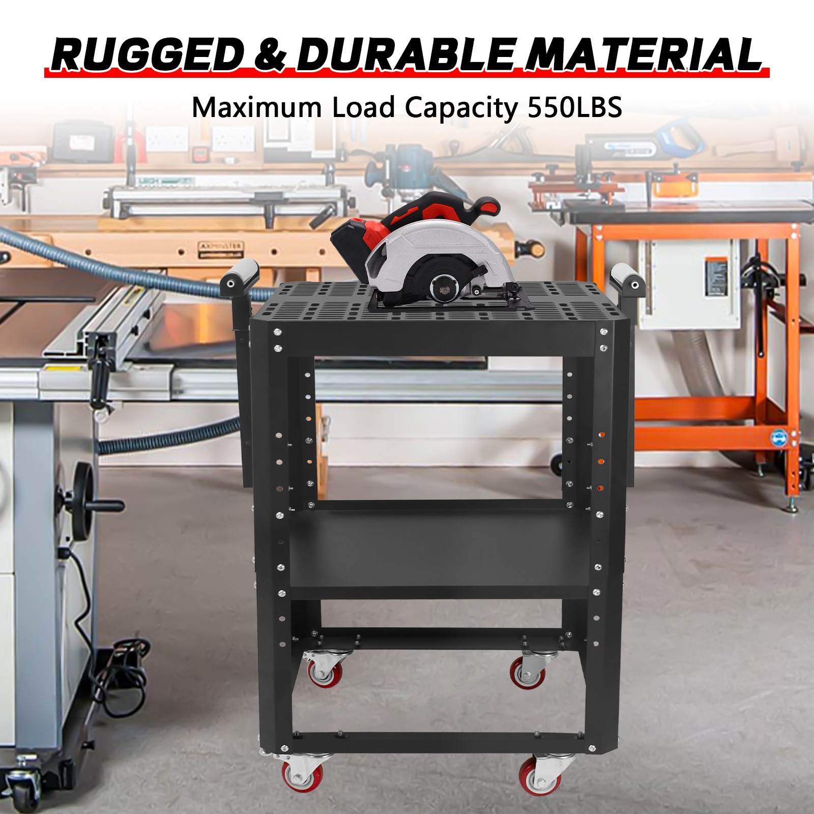 Height Adjustable Planer Stand with Wheels,Miter Saw Tool Stand With Rollers