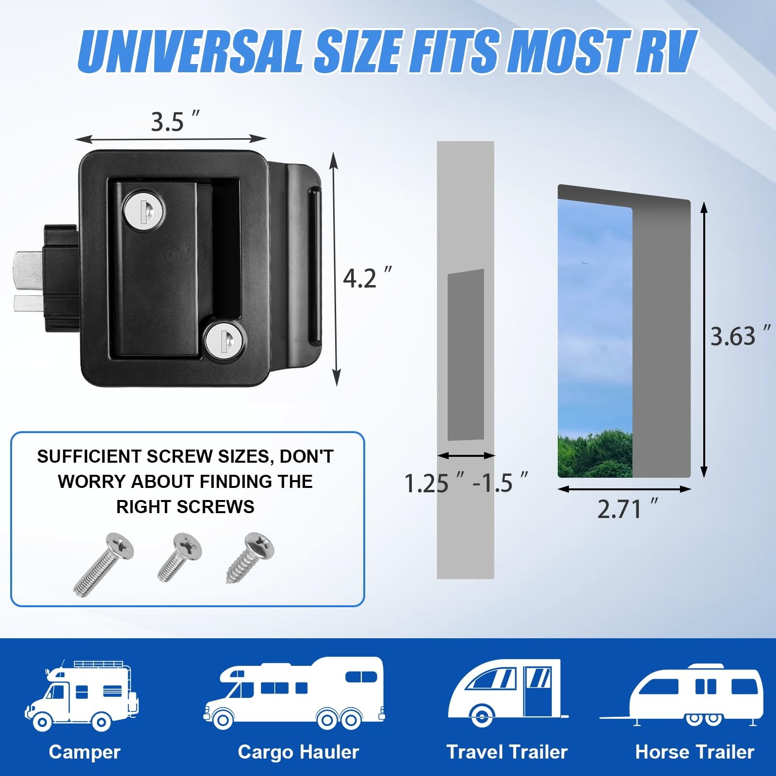 RV Entry Door Lock Replacement Paddle Deadbolt Latch for Trailers and Campers