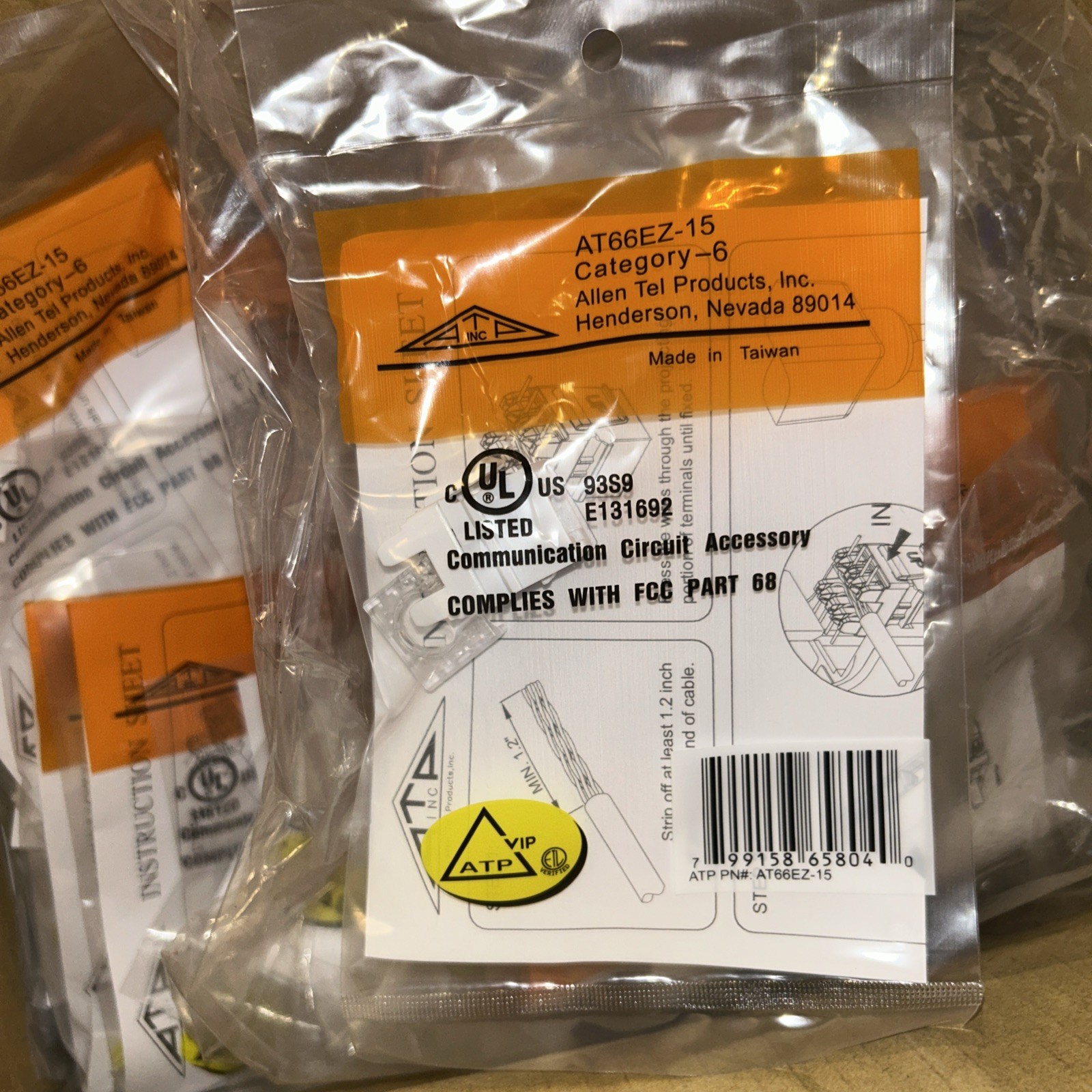 AT66-15 Category 6 Allen Tel Jack Rj45 Module White LOT of 10*