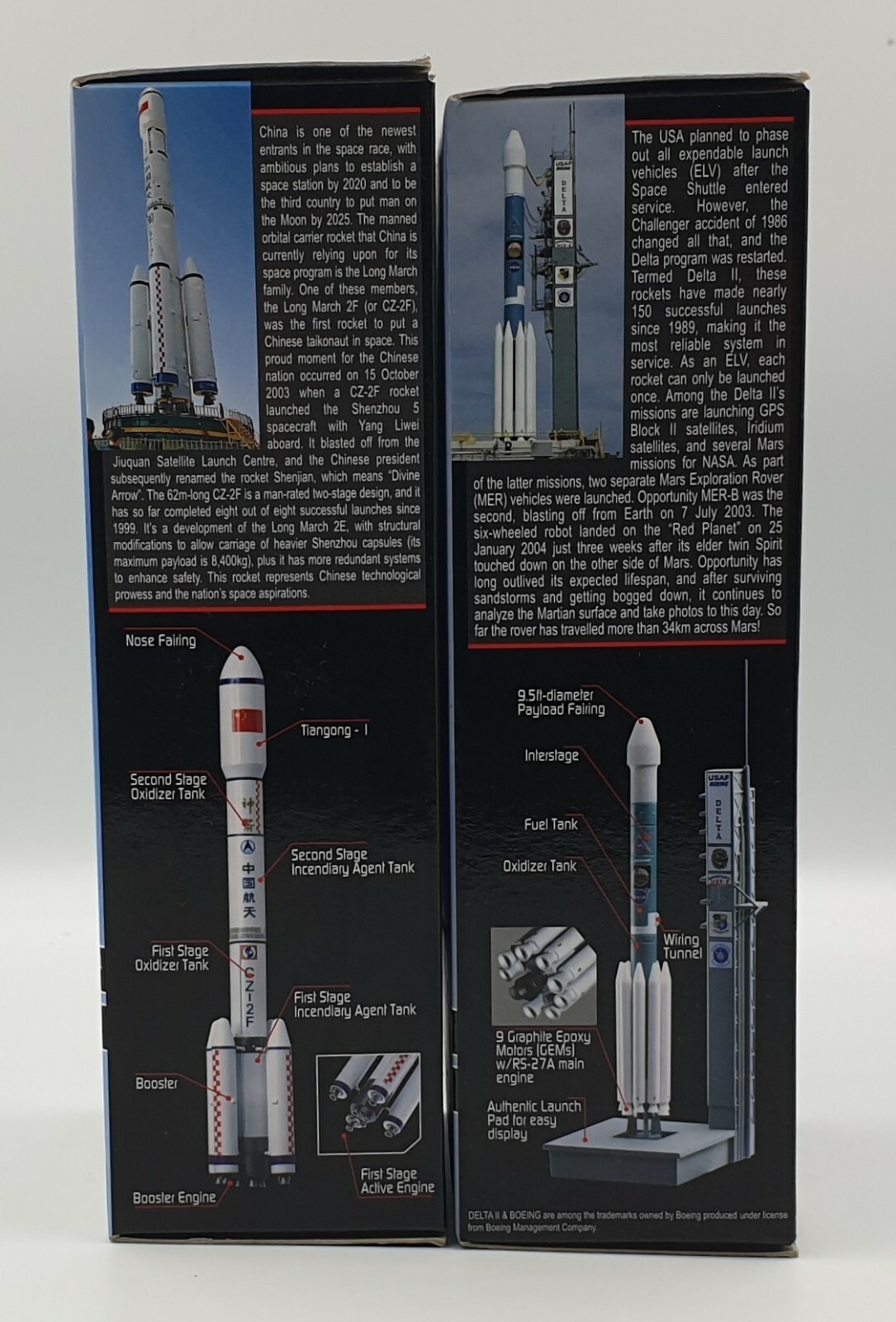 SPACE : DELTA II ROCKET WITH LAUNCH PAD & TITAN IIIC MAIDEN FLIGHT DRAGON MODELS