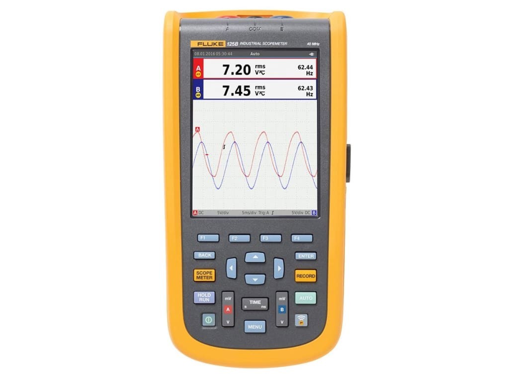 Fluke 125B/NA Industrial ScopeMeter Handheld Oscilloscope with Bus Health Test