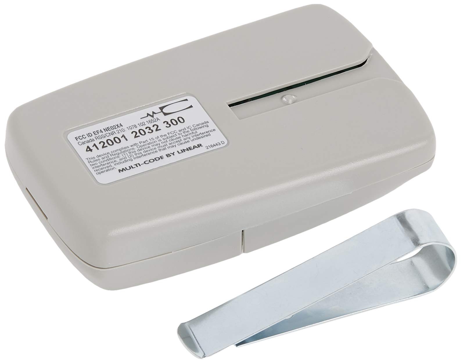 Linear MCS412001 Multi-Code 2-Channel Visor Transmitter, Original Soft Gray