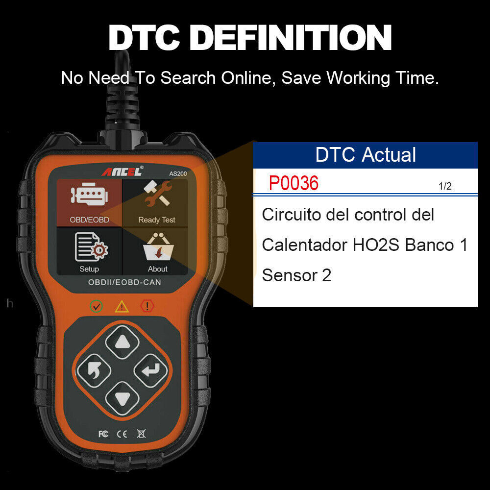 ANCEL AS200 OBD2 Scan Tool Automotive Scanner Car Engine Code Reader SMOG Test