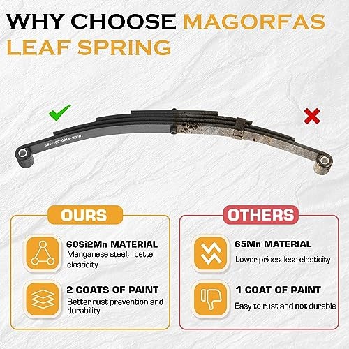 Trailer Leaf Spring 4 Leaf Double Eye 2500 lbs Cap for 5000 lbs Axle Set 2