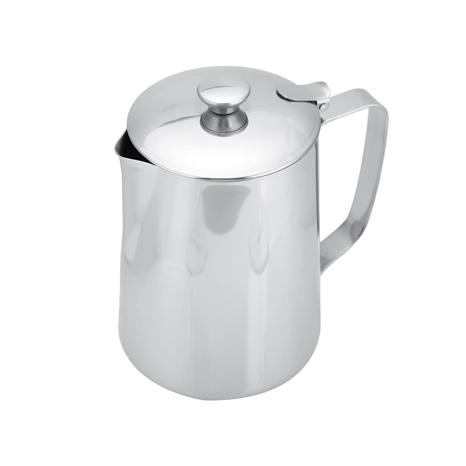 Stainless Steel Pitcher, 350ml Milk Pitcher with Lid，Stainless Steel Coffee C...