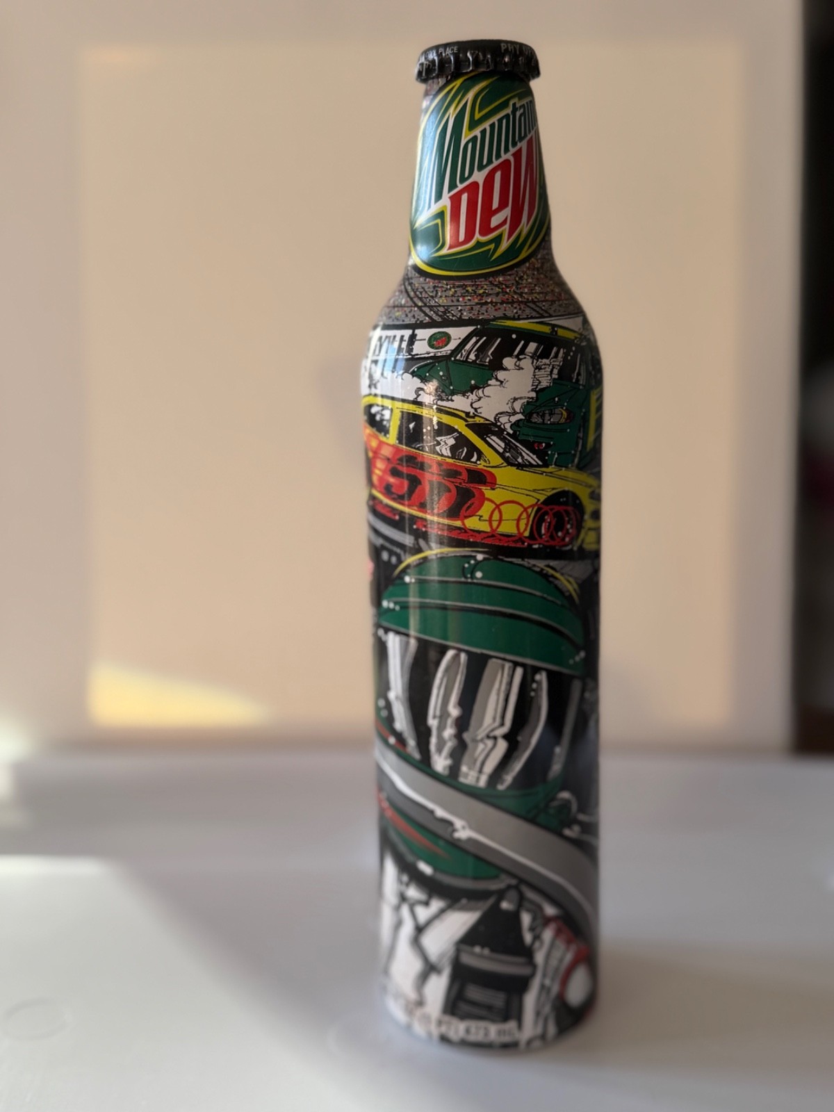 Vintage Mountain Dew Aluminum Bottle Sealed 16 fl oz Martinsville Sam Bass