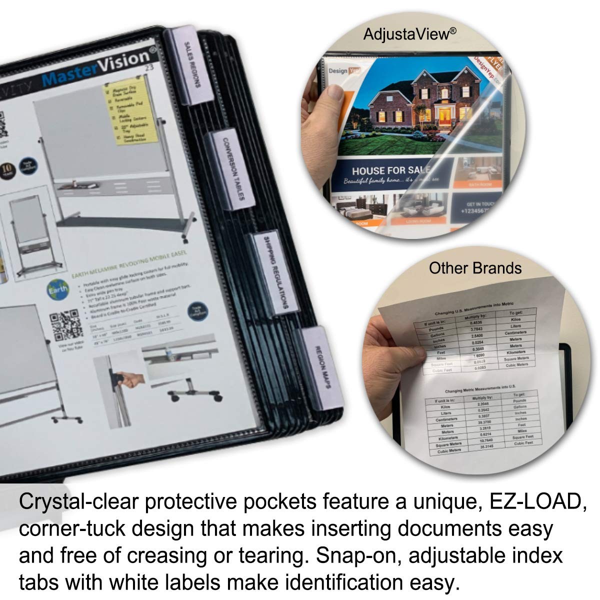 Ultimate Office Adjustaview 20-Pocket Desk Reference Organizer Easy-Load
