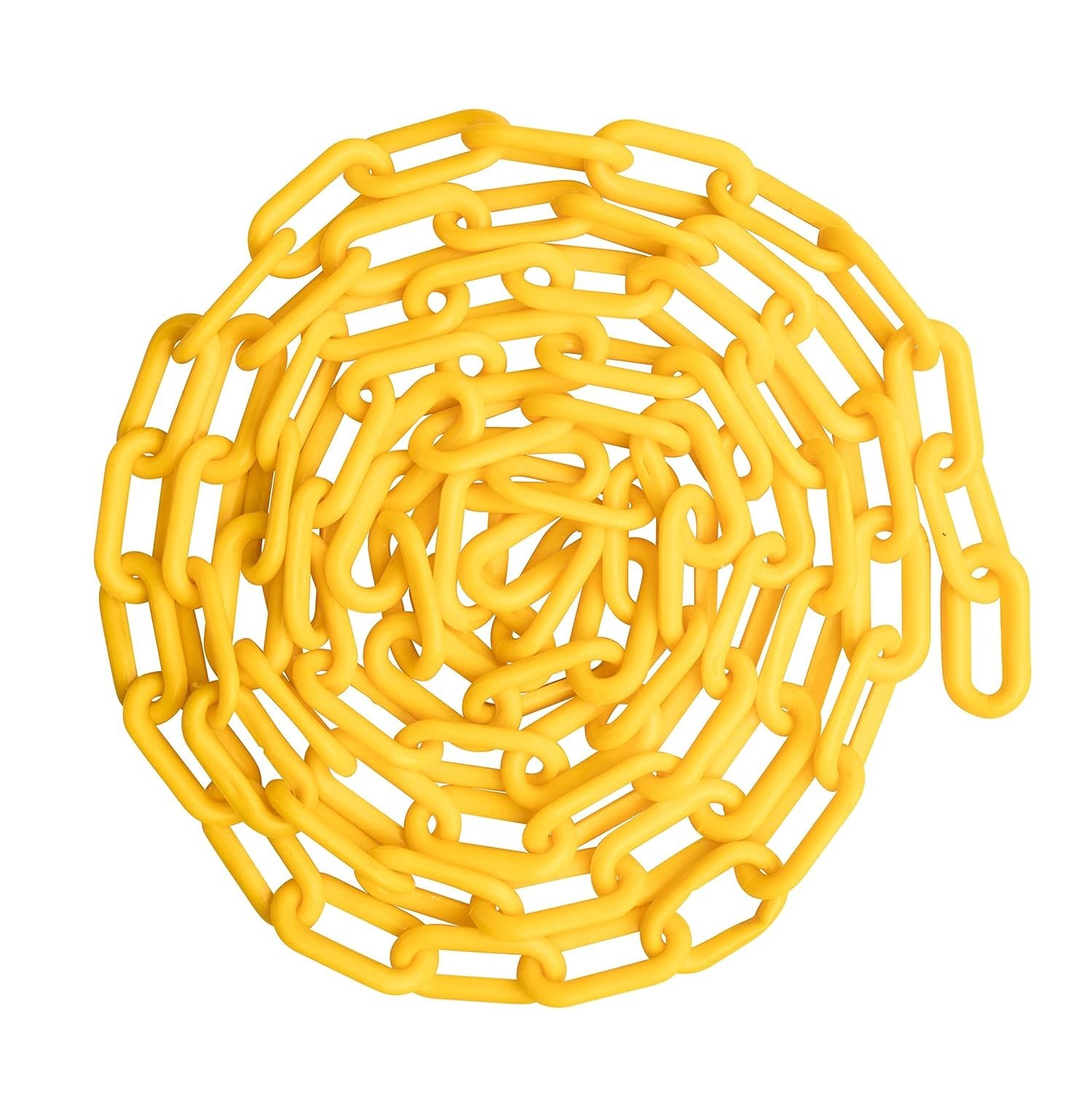 US Weight (Made in USA) 2" x 25' Yellow Plastic Safety Chain ft. SunShield UV Re