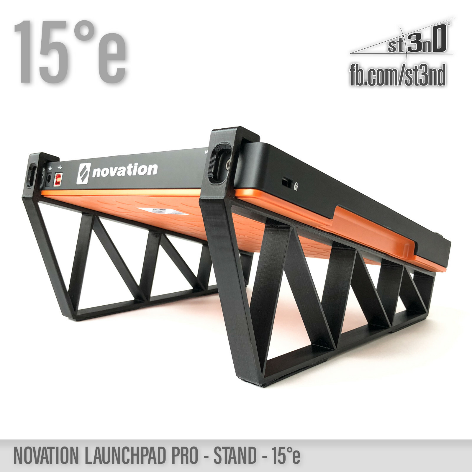 NOVATION LAUNCHPAD PRO - elevated desktop STAND with 15 degrees tilt, 3D printed