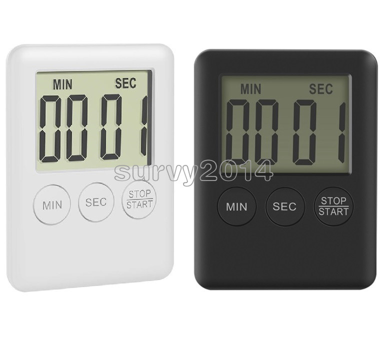 Large LCD Display Kitchen Timer Count Down Up Clock Loud Alarm-NO BATTERY