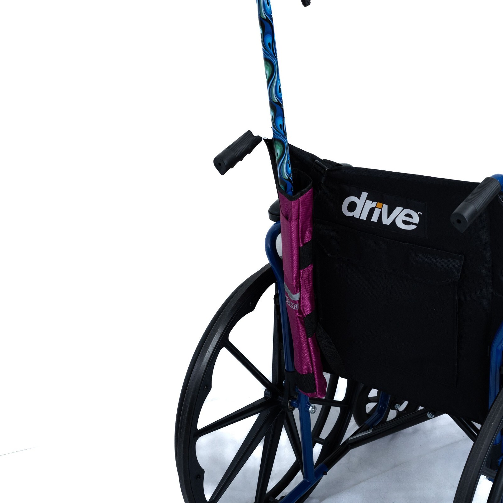 Universal Cane Holder for Mobility Scooters & Power Chairs - Berry