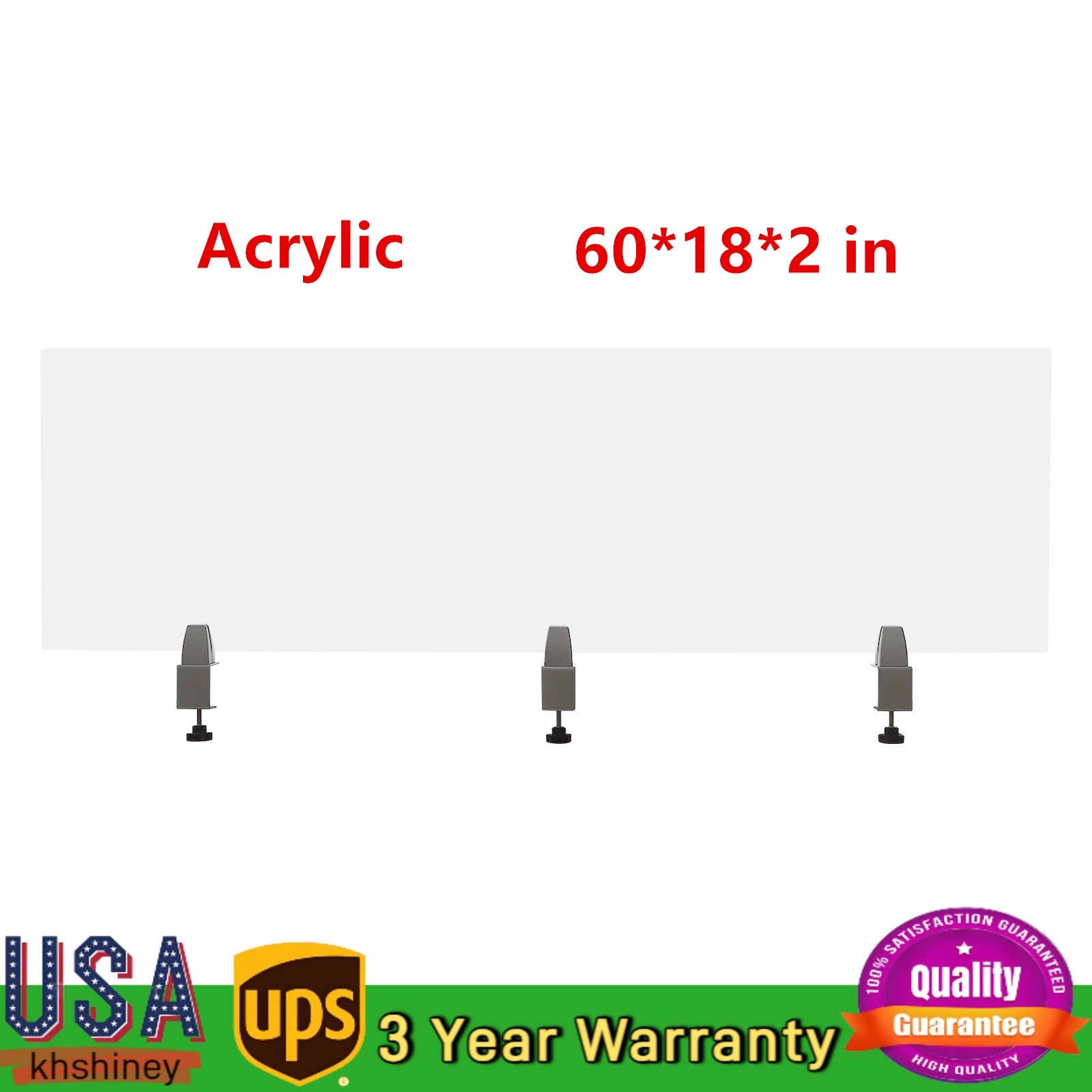 Translucent Desk Divider Office Partition Acrylic Desktop Privacy Panel 60*18*2"