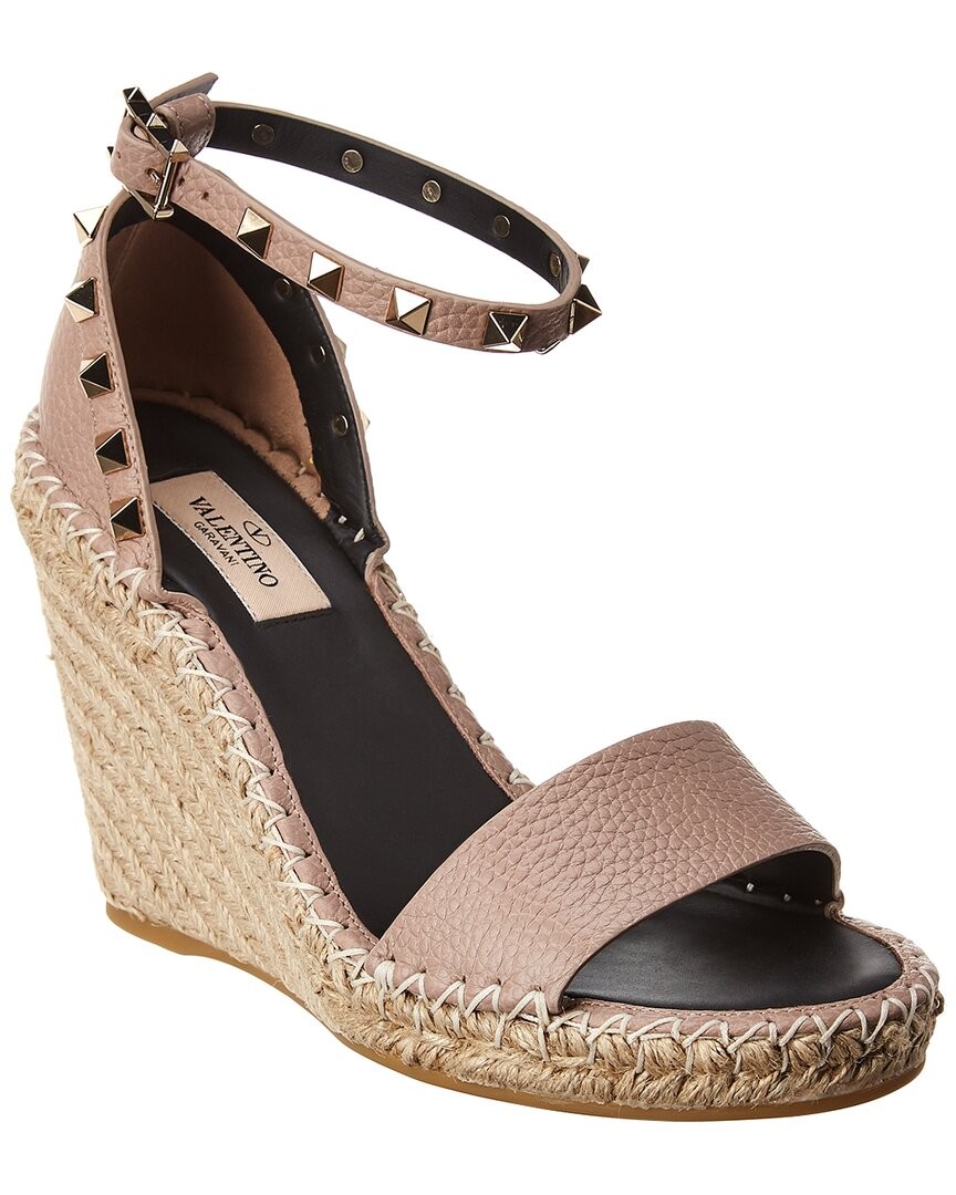 Valentino Rockstud 100 Leather Wedge Sandal Women's