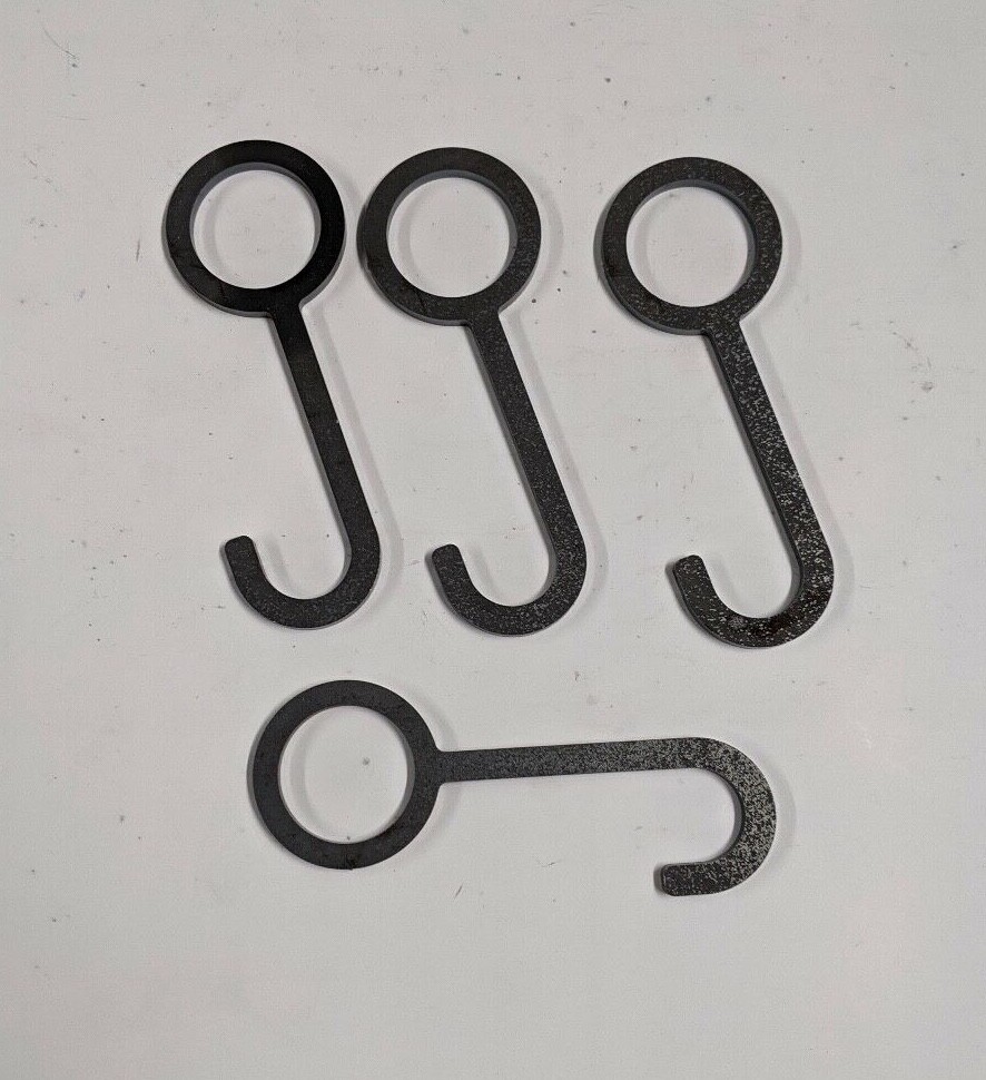 Target Hooks - AR500 - for 1" Pipe - 1.355" ID - set of four 4" hooks