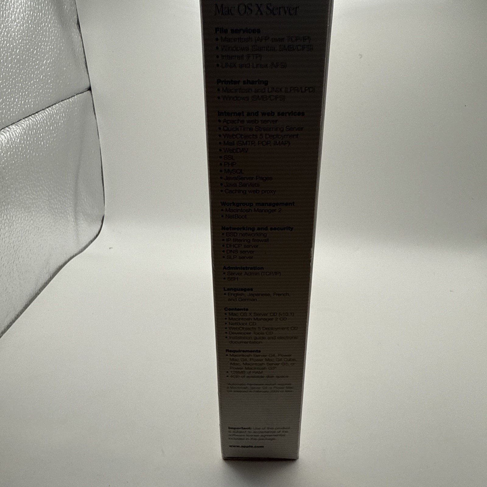 Apple Mac OS X Server 10.1. Unlimited new open box