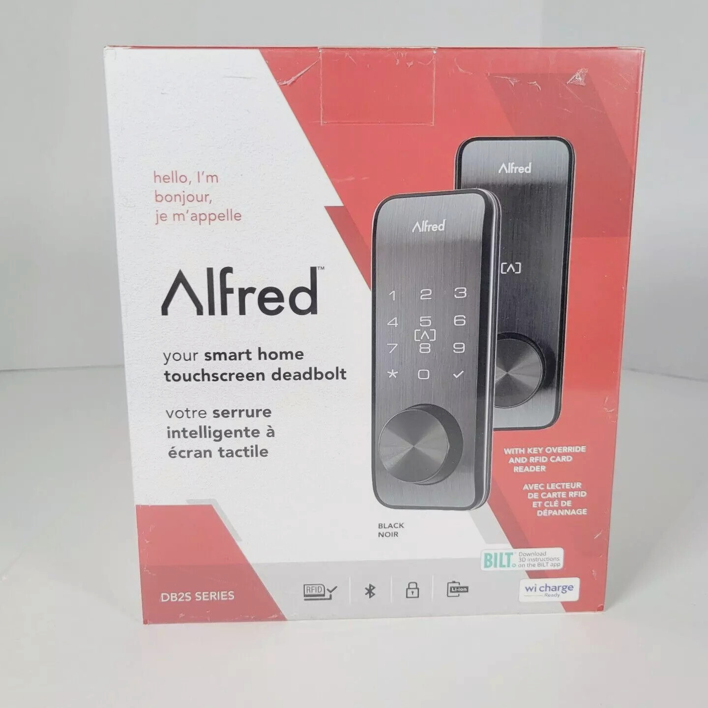 Alfred DB2-B Smart Touchscreen Door Lock with Bluetooth & Key Entry Factory Seal