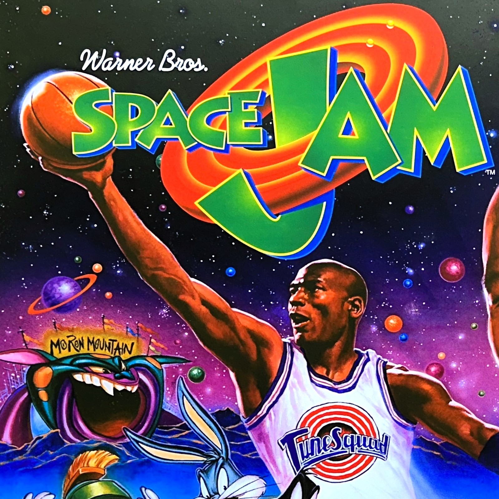 Sega Space Jam Pinball Machine Game Backglass Translite NOS ORIGINAL