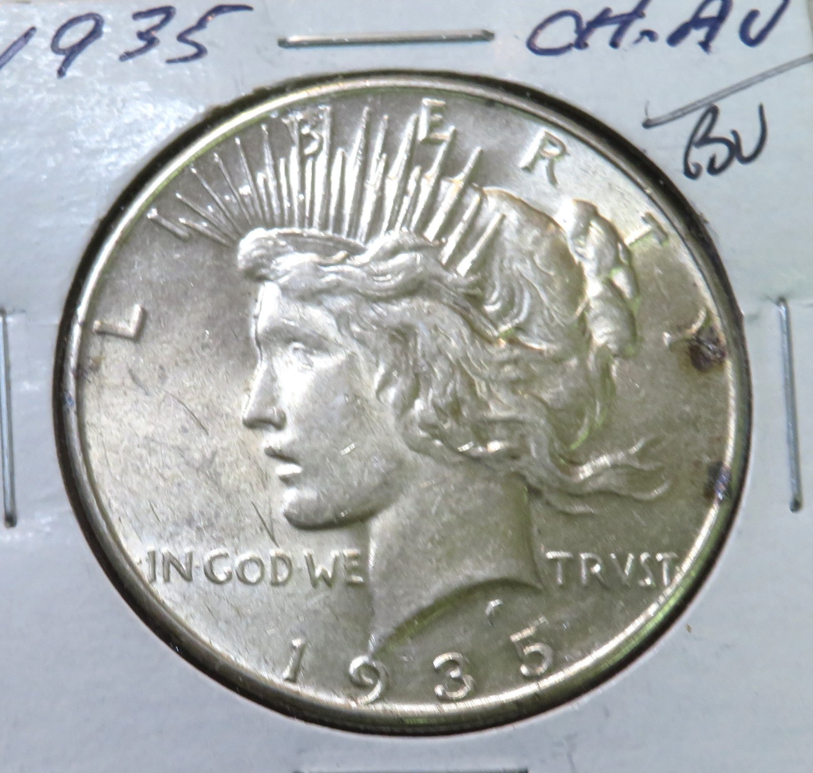1935 Philadelphia Mint Silver Peace Dollar-AU