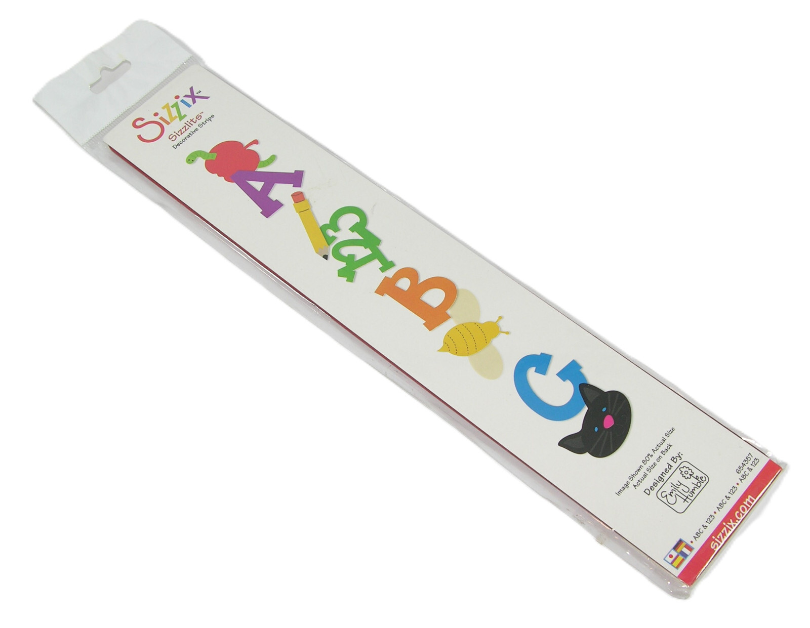 SIZZIX Sizzlits ABC & 123 Decorative Strip 654357 Children Scrapbook Border