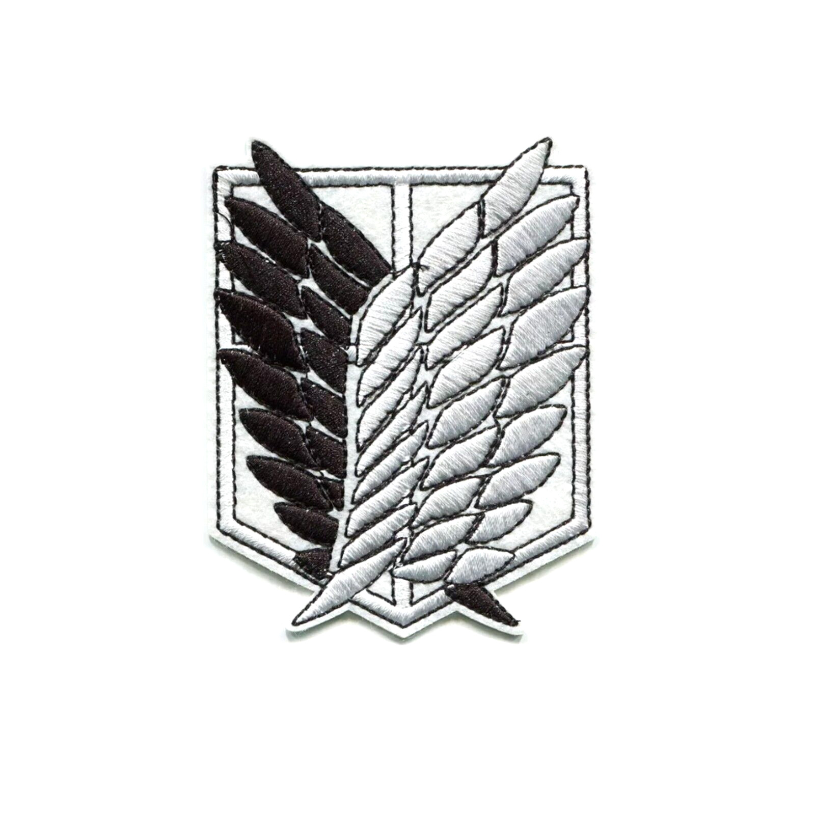 Attack On Titan Wings Of Freedom Black & White Embroidered Iron On Patch Cosplay