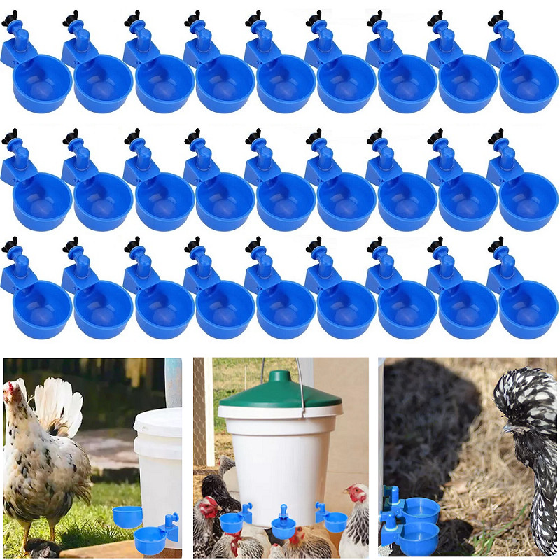 12Pcs Automatic Water Cups Poultry Drinker Waterer Chicken Duck Quail Drinking