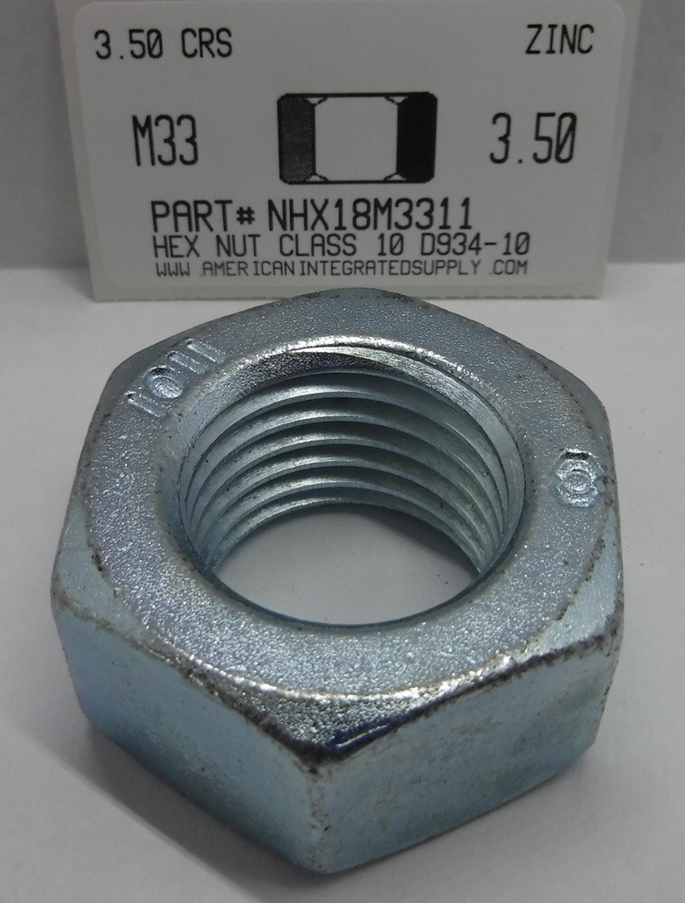 M33-3.50 HEX NUTS CLASS 10 STEEL ZINC PLATED (1)