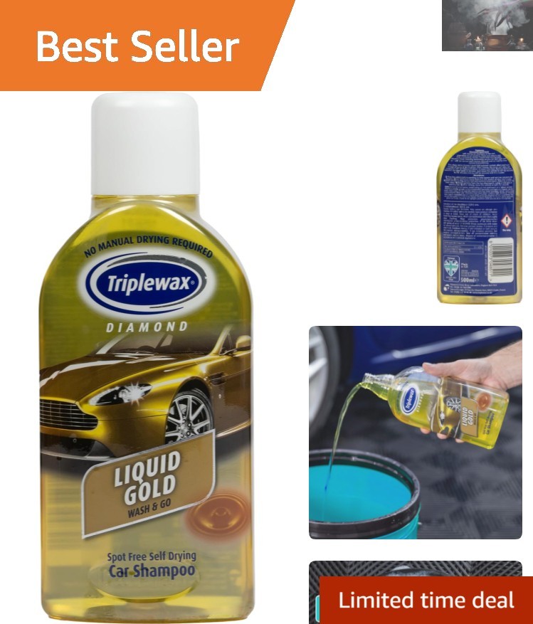 17 fl oz Liquid Gold Car Shampoo - Effortless Shine with Self-Drying Formula